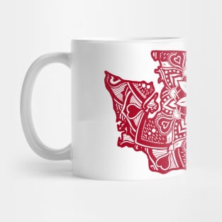 Red Washington State Gift Mandala Yoga WA Art Mug